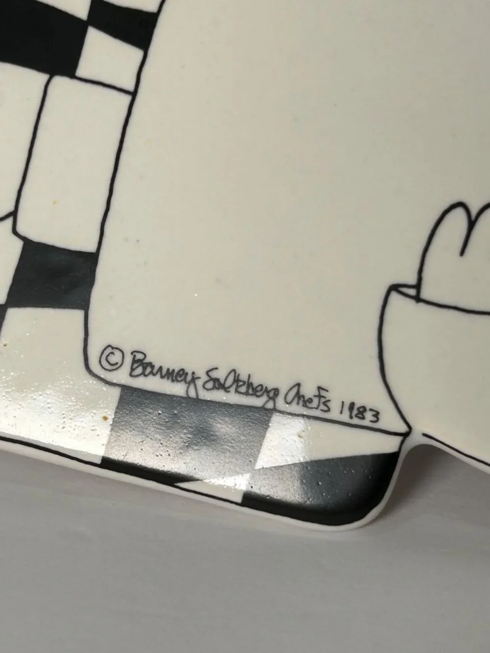 Vintage 1983 Barney Saltzberg Chefs Ceramic Wall Hook w/ Chef Bread Whimsical